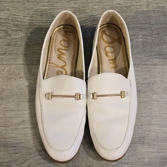 Sam Edelman Lior White Leather Classic Loafers 9.5