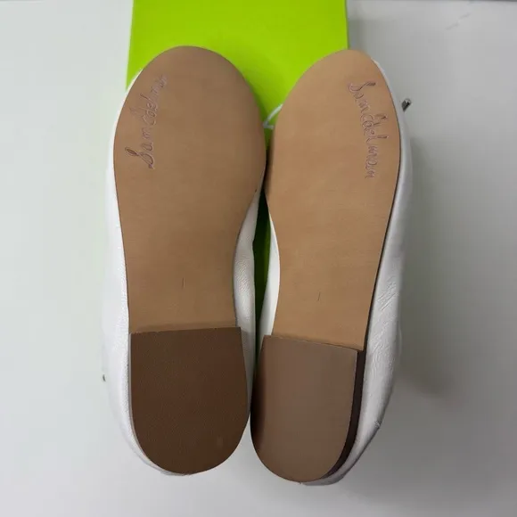 Sam Edelman Little Girls' Felicia Mini Flat Flats in White Leather Size 1