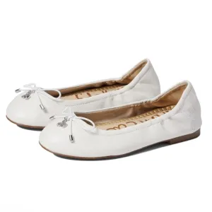 Sam Edelman Little Girls' Sam Edelman Felicia Flat Flats in White Leather Size 1