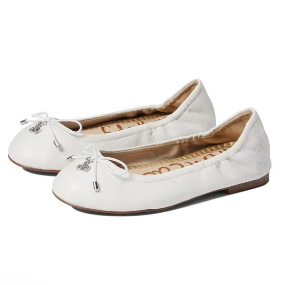 Sam Edelman Little Girls' Sam Edelman Felicia Flat Flats in White Leather Size 1