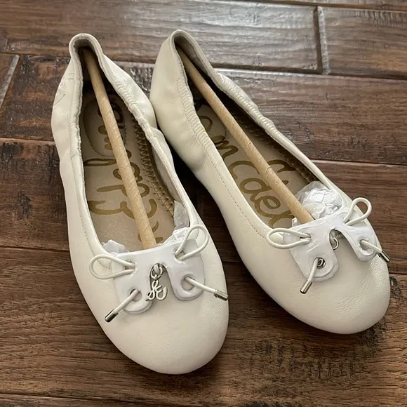 Sam Edelman Little Girls' Sam Edelman Felicia Flat Flats in White Leather Size 1