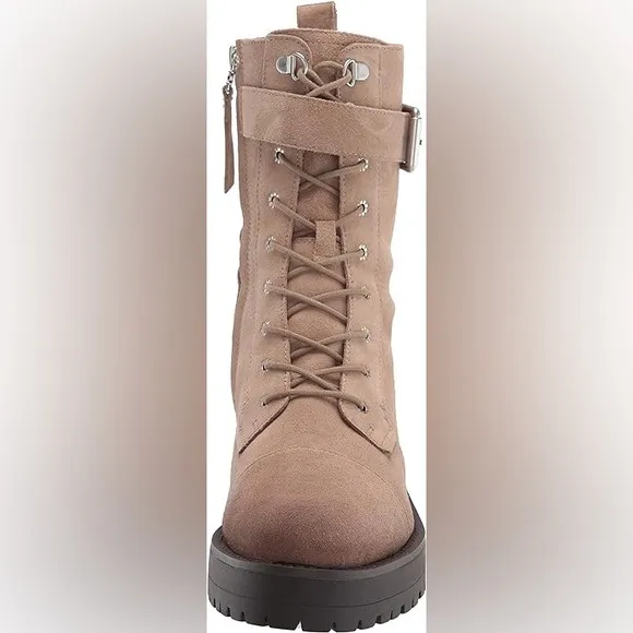 Sam Edelman Tan Genuine Suede Leather Lace Up Riding Western Boots