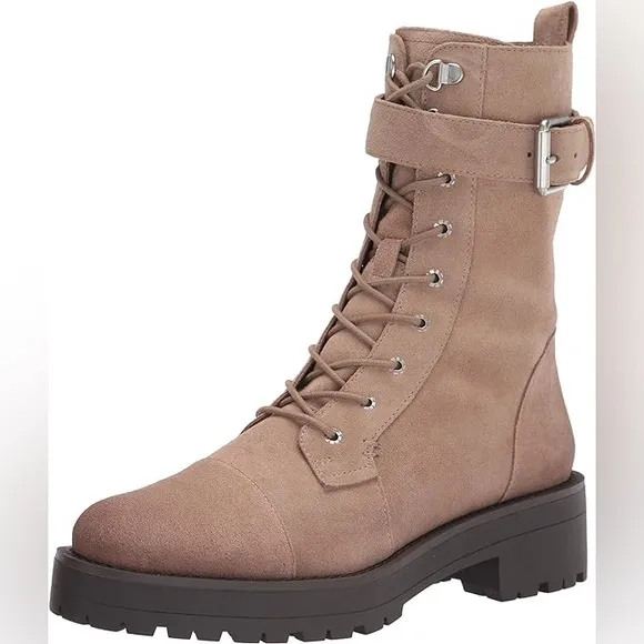 Sam Edelman Tan Genuine Suede Leather Lace Up Riding Western Boots