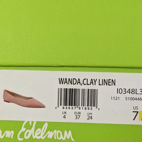 Sam Edelman Wanda Ballet Flats, Clay Linen, Women's 7 M