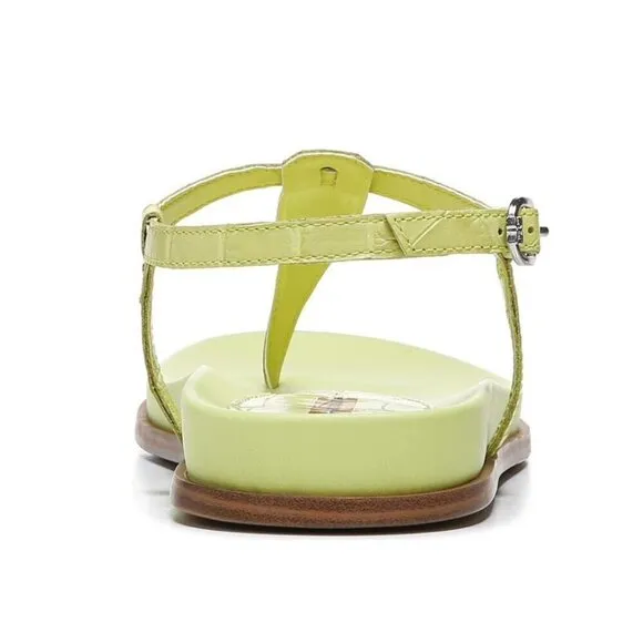 Sam Edelman Womens Kiwi Green Naomi Leather T Strap Flat Sandals Sz 8.5 M NIB