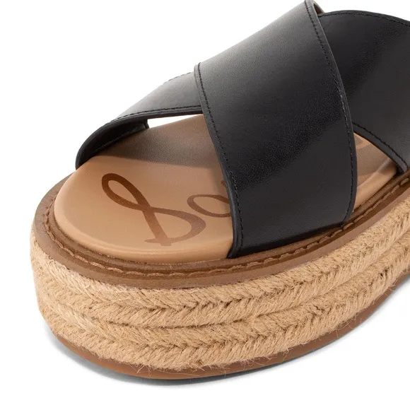Sam Edelman Women's Korina Crossover Strap Espadrille Platform Slide Sandals