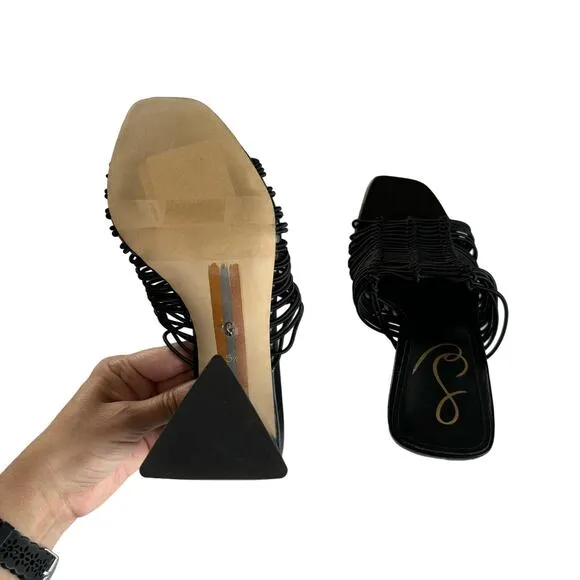 Sam Edelman Women's Laurette Black UltraStrappy Block Heel Sandals Size 5.5