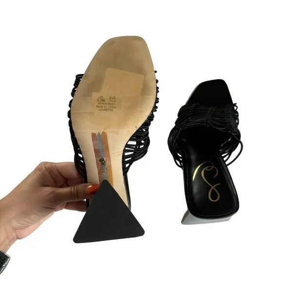 Sam Edelman Women's Laurette Black UltraStrappy Block Heel Sandals Size 5.5