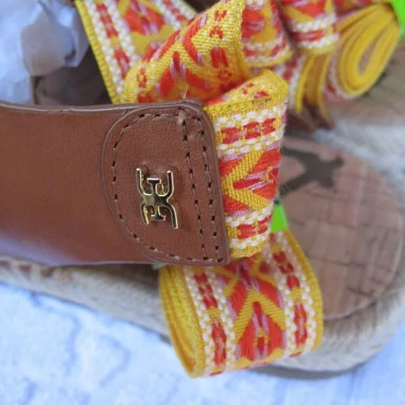 Sam Edelman 7 Womens Brown Leather Espadrilles Sandals Shoes