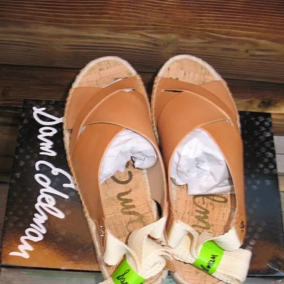 Sam Edelman Womens 7 Natural Tan Espadrille Sandals Shoes