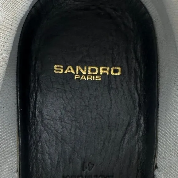 Sandro Atomic Beige &amp; Off-White High Top Sneakers Size 41