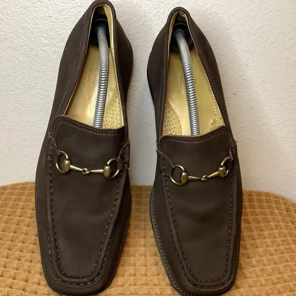 Sandro Moscoloni Mens Sz 11 D Nubuck Horse Bit Style Loafers Dress Shoe Slip on