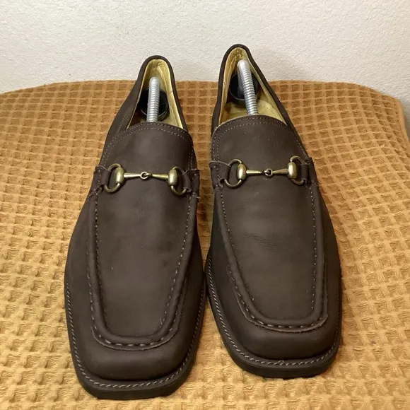 Sandro Moscoloni Mens Sz 11 D Nubuck Horse Bit Style Loafers Dress Shoe Slip on