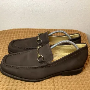 Sandro Moscoloni Mens Sz 11 D Nubuck Horse Bit Style Loafers Dress Shoe Slip on