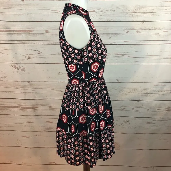 Sandro Paris Honeycomb Paisley Retro Mod Flare Dress