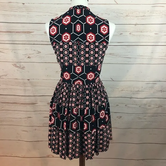 Sandro Paris Honeycomb Paisley Retro Mod Flare Dress