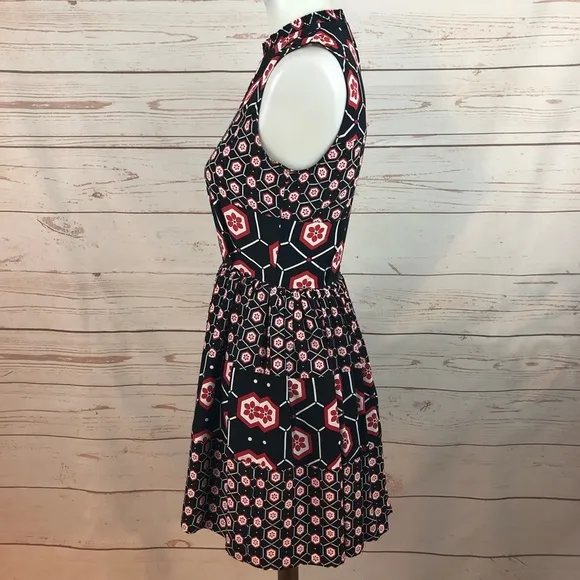 Sandro Paris Honeycomb Paisley Retro Mod Flare Dress