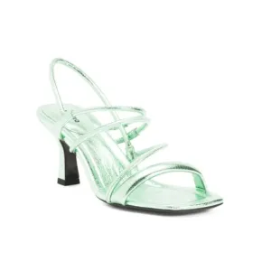 SANDRO Vert Leather Noelis Heeled Sandals
