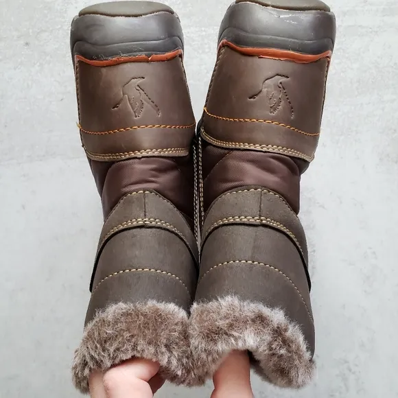 Santana Canada Nevis Faux Fur Winter Snow Boots Waterproof Brown SZ 6
