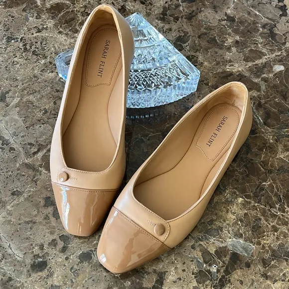 Sarah Flint Sacchetto Ballet Flat Napa/Patent Leather size 36.5 Nude Tan/Beige