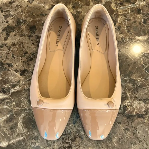 Sarah Flint Sacchetto Ballet Flat Napa/Patent Leather size 36.5 Nude Tan/Beige
