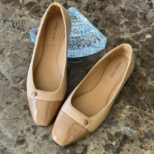 Sarah Flint Sacchetto Ballet Flat Napa/Patent Leather size 36.5 Nude Tan/Beige