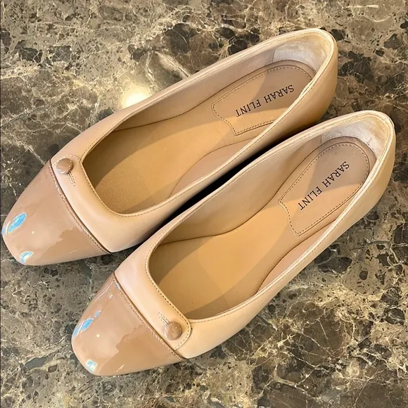 Sarah Flint Sacchetto Ballet Flat Napa/Patent Leather size 36.5 Nude Tan/Beige
