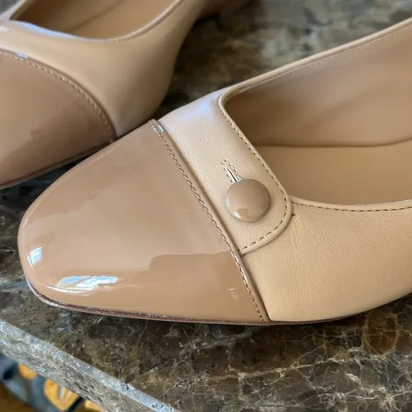 Sarah Flint Sacchetto Ballet Flat Napa/Patent Leather size 36.5 Nude Tan/Beige