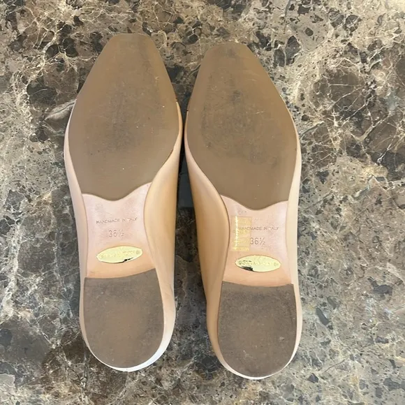 Sarah Flint Sacchetto Ballet Flat Napa/Patent Leather size 36.5 Nude Tan/Beige