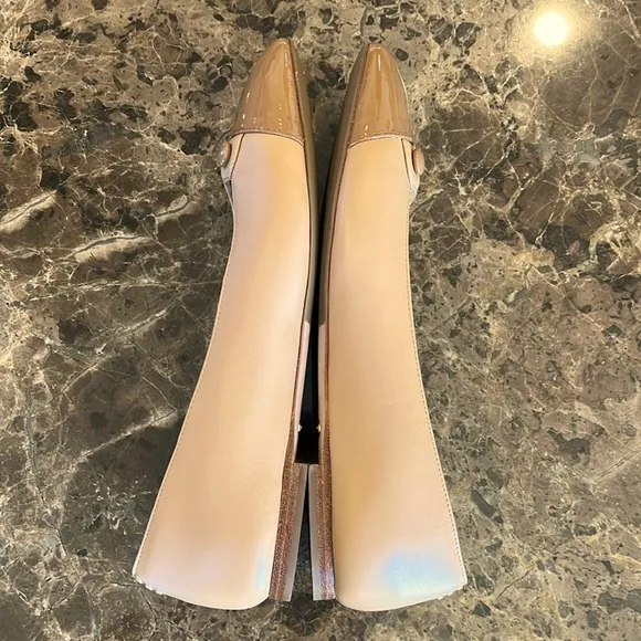 Sarah Flint Sacchetto Ballet Flat Napa/Patent Leather size 36.5 Nude Tan/Beige