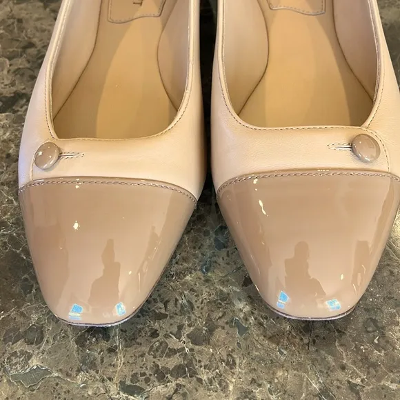 Sarah Flint Sacchetto Ballet Flat Napa/Patent Leather size 36.5 Nude Tan/Beige