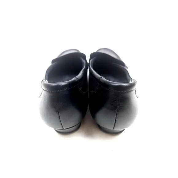 SAS Black Leather Easier Tri-Pad Comfort Dress Loafers Slip On Shoes 8.5 W Wide