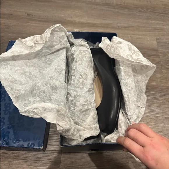 SAS Scenic Black Leather Comfort Ballet Flats