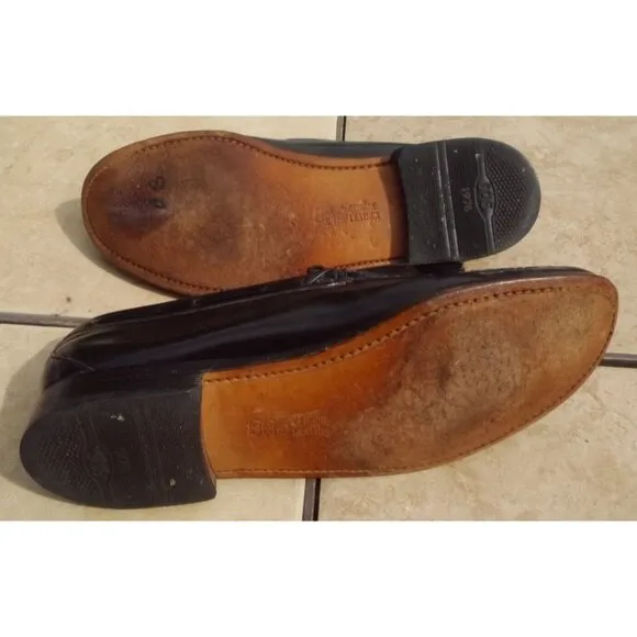 SAS Tassel Kiltie Moc Toe Dress Loafers Men's 11 N Black Leather Slip On Shoes