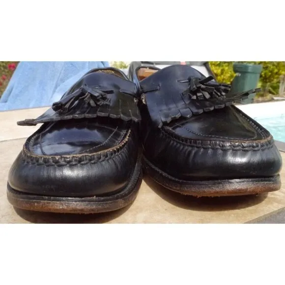 SAS Tassel Kiltie Moc Toe Dress Loafers Men's 11 N Black Leather Slip On Shoes