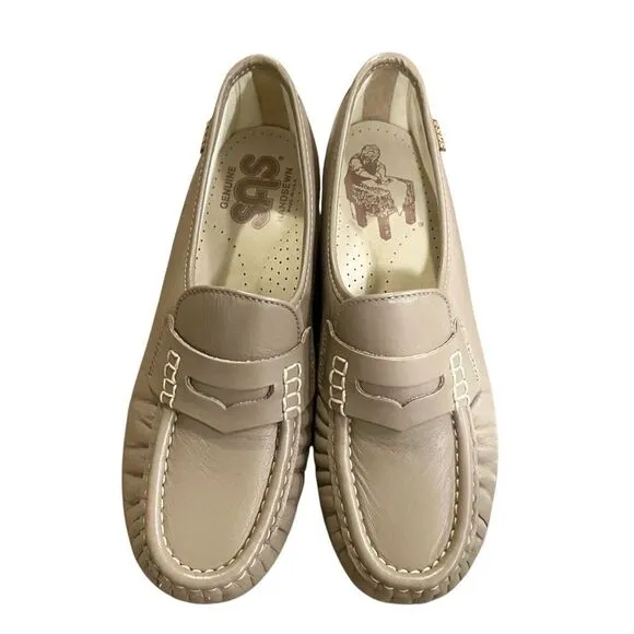 SAS Classic Moc Toe Penny Loafer Mocha Leather in Size 6.5
