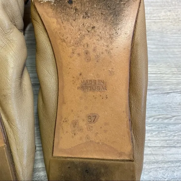Schumacher leather fitted ballet flats size 37 or USA 7 patent toe and heel