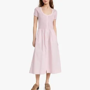 SEA NEW YORK Lilac Cotton Salome Button Down Midi Dress Size M