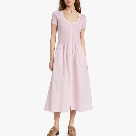 SEA NEW YORK Lilac Cotton Salome Button Down Midi Dress Size M