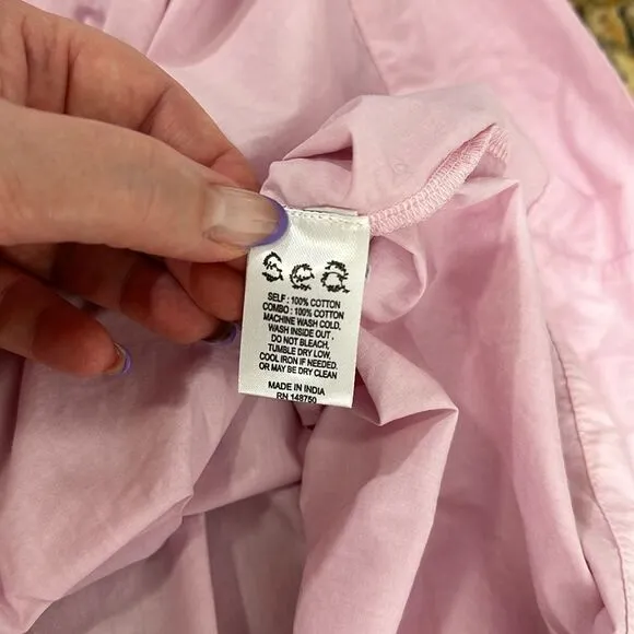 SEA NEW YORK Lilac Cotton Salome Button Down Midi Dress Size M