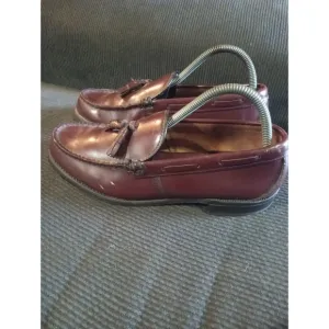 Sebago Mens Loafers Brown Kiltie Tasseled Almond Toe Dress Slip On US 8D