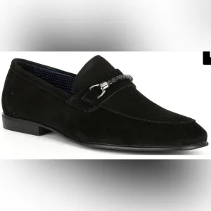Section X Loafers Men's ‘Saint’ Braid Bit Venetian Brown Suede Leather Shoes