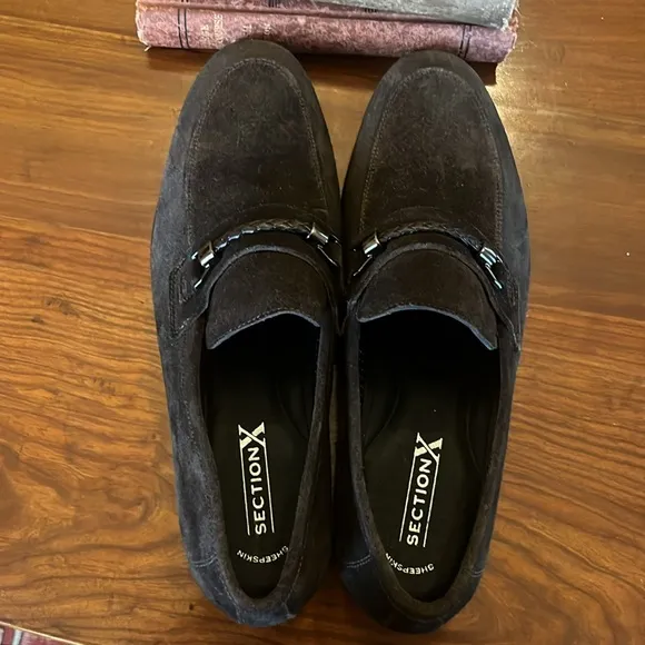 Section X Loafers Men's ‘Saint’ Braid Bit Venetian Brown Suede Leather Shoes