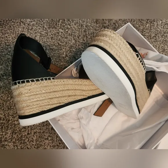SEE BY Chloé Women's Ankle Strap Glyn Flatform Wedge Espadrilles Size 8 US NWT