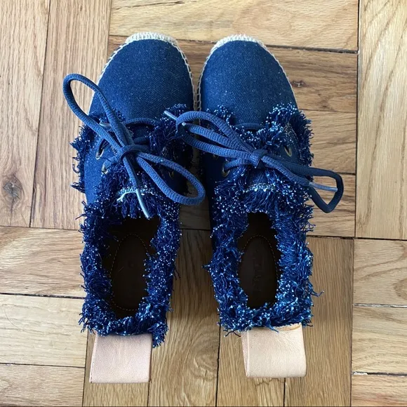 See by Chloe Denim Lace Up Espadrilles