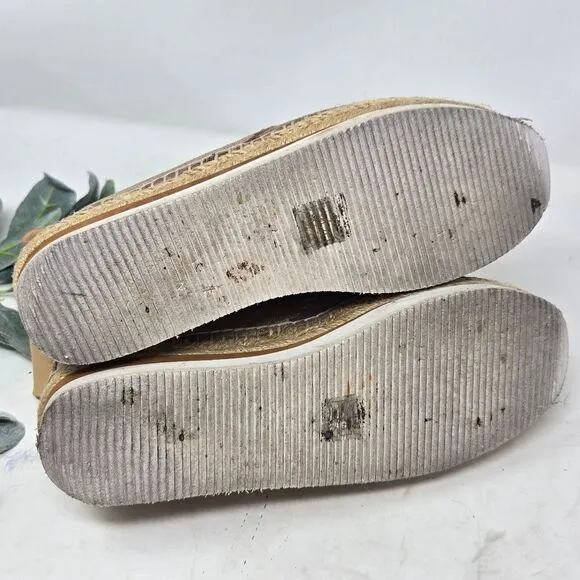 SEE BY CHLOE Glyn Scalloped Metallic Espadrilles Sneakers Size 37