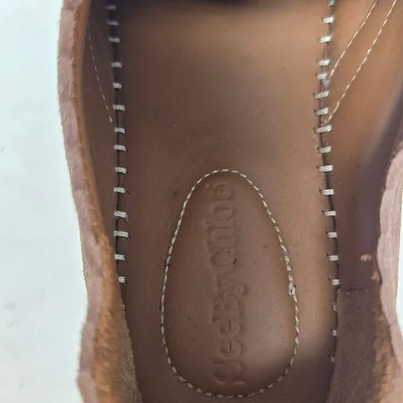 SEE BY CHLOE Glyn Scalloped Metallic Espadrilles Sneakers Size 37