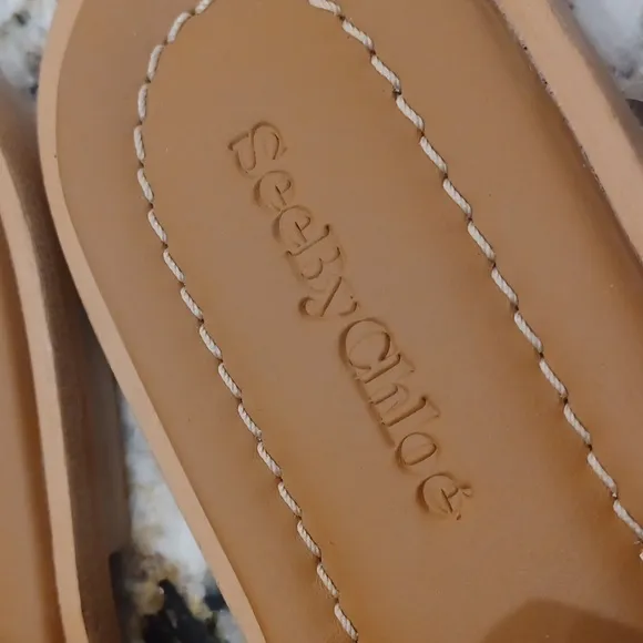 See by Chloe Magnolia Flat Slide Sandals NEW without box Size EU 37/ US 6