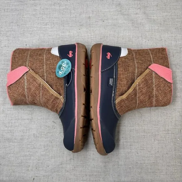 See Kai Run Baker Boots NEW! Brown Pink Navy Pull On Waterproof Insulated Size 3