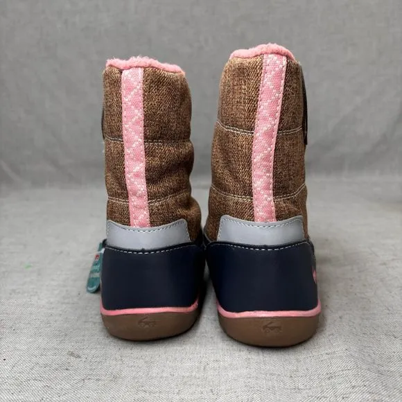 See Kai Run Baker Boots NEW! Brown Pink Navy Pull On Waterproof Insulated Size 3